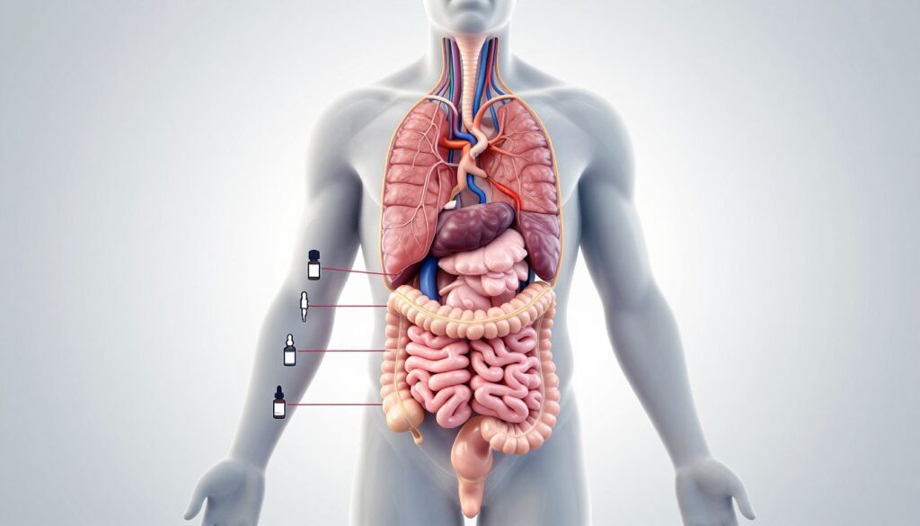 Illustration showing how Body Balancing Drops work in the body