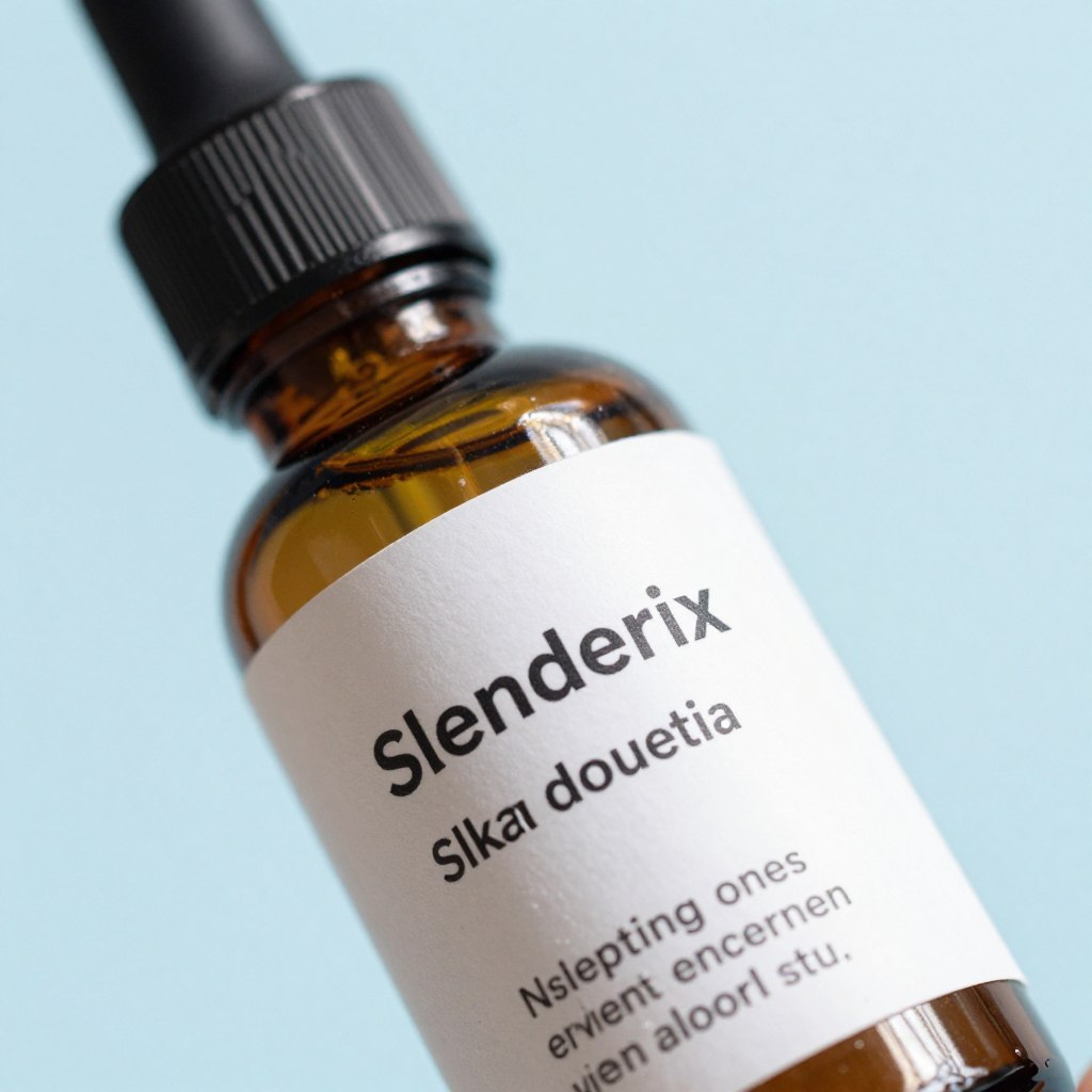 Slenderiix drops bottle with detailed label showing ingredients